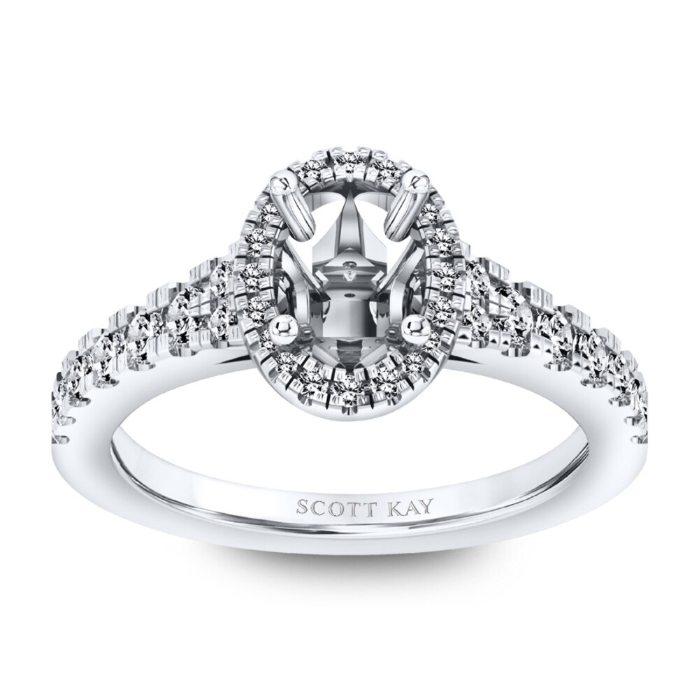 Scott Kay Ring Setting 3/8 ct tw Diamonds 14K White Gold XQWFd5Qk