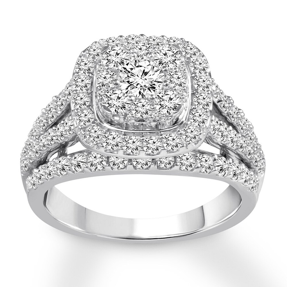 Diamond Engagement Ring 2 ct tw Round-cut 14K White Gold XVqBkHhh