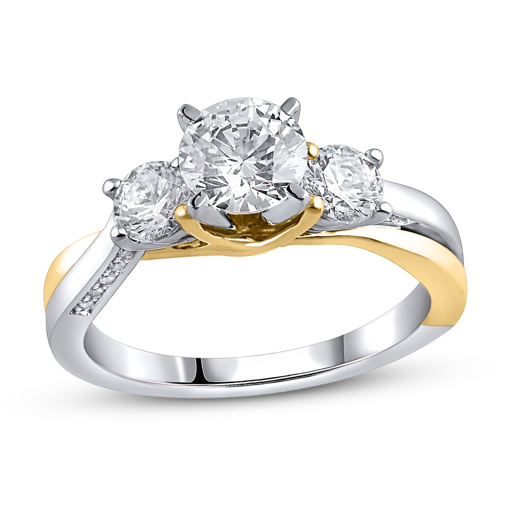 Diamond Engagement Ring 1-5/8 ct tw Round 14K Two-Tone Gold XXipECpJ