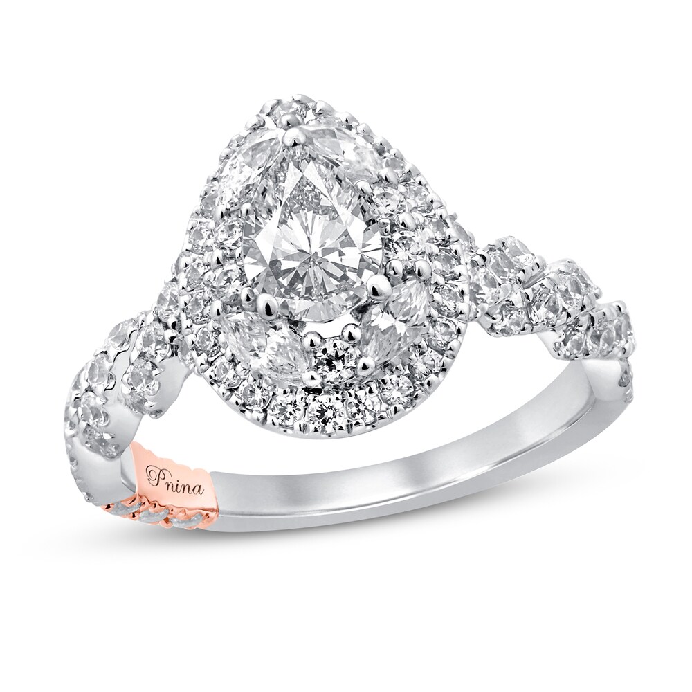 Pnina Tornai Mosaic of Love Diamond Engagement Ring 1-3/8 ct tw Pear-shaped/Marquise/Round 14K White Gold Xi4pOuLA