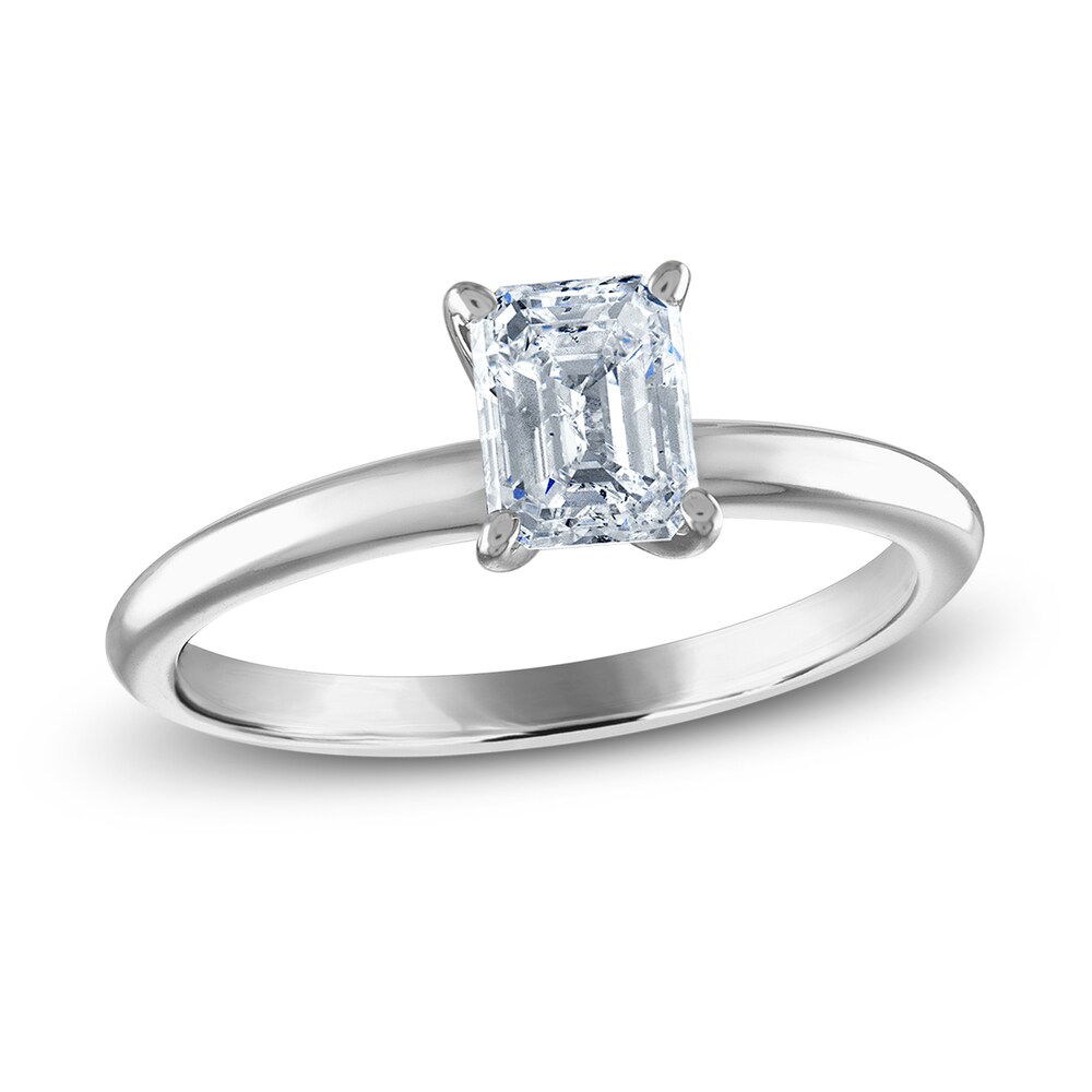Diamond Solitaire Ring 1 ct tw Emerald 14K White Gold (I2/I) XiJpL4O6