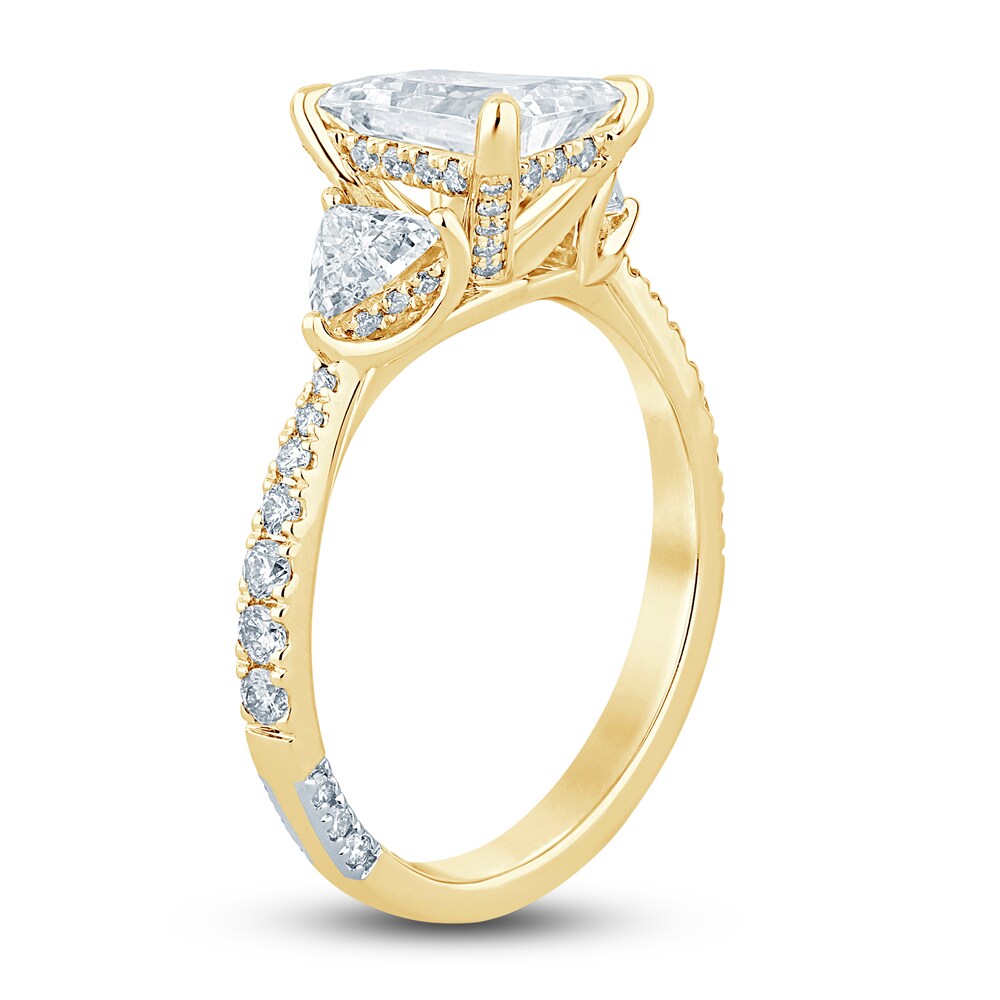 Pnina Tornai Diamond Engagement Ring 2-7/8 ct tw Radiant/Trillion/ Round 14K Yellow Gold Xmro578Z