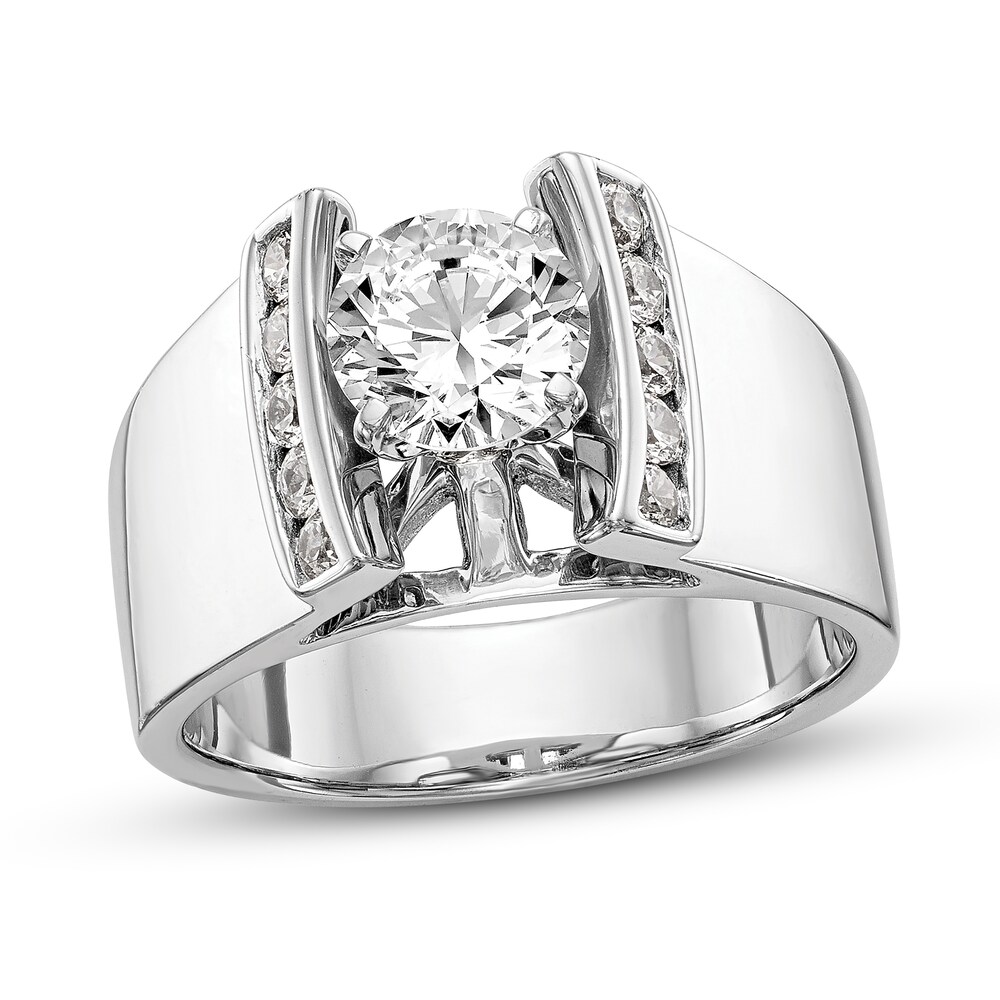 Diamond Engagement Ring 1-1/8 ct tw Round 14K White Gold XoT1ek0J