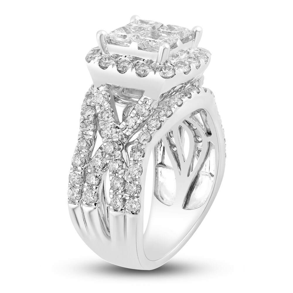 Diamond Engagement Ring 3 ct tw Princess/Round 14K White Gold XoWcAVo6