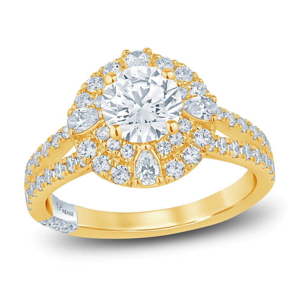 Pnina Tornai Diamond Engagement Ring 2 ct tw Round/Pear 14K Yellow Gold XyX83MNx