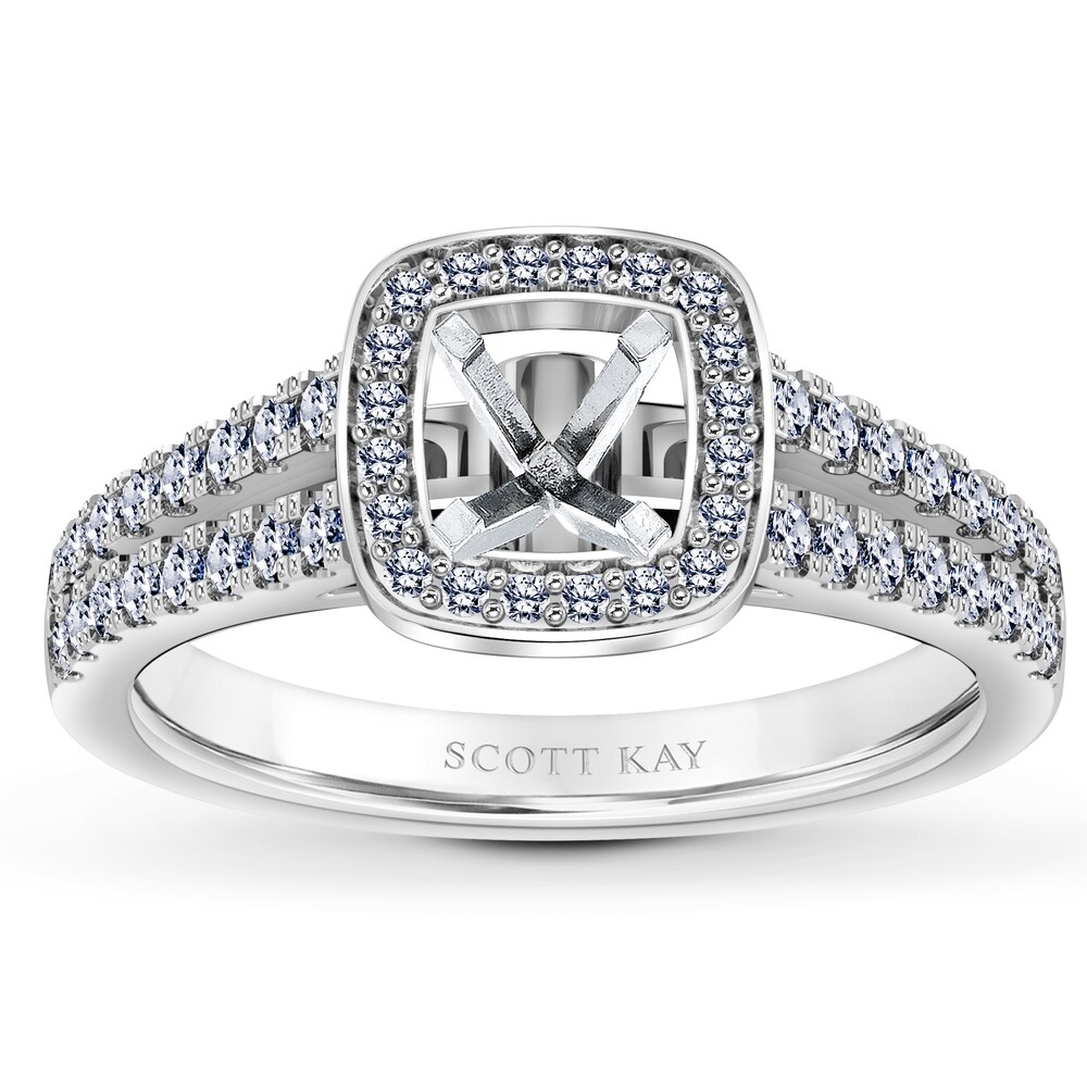 Scott Kay Ring Setting 3/8 ct tw Diamonds 14K White Gold Y1sY5Ywy