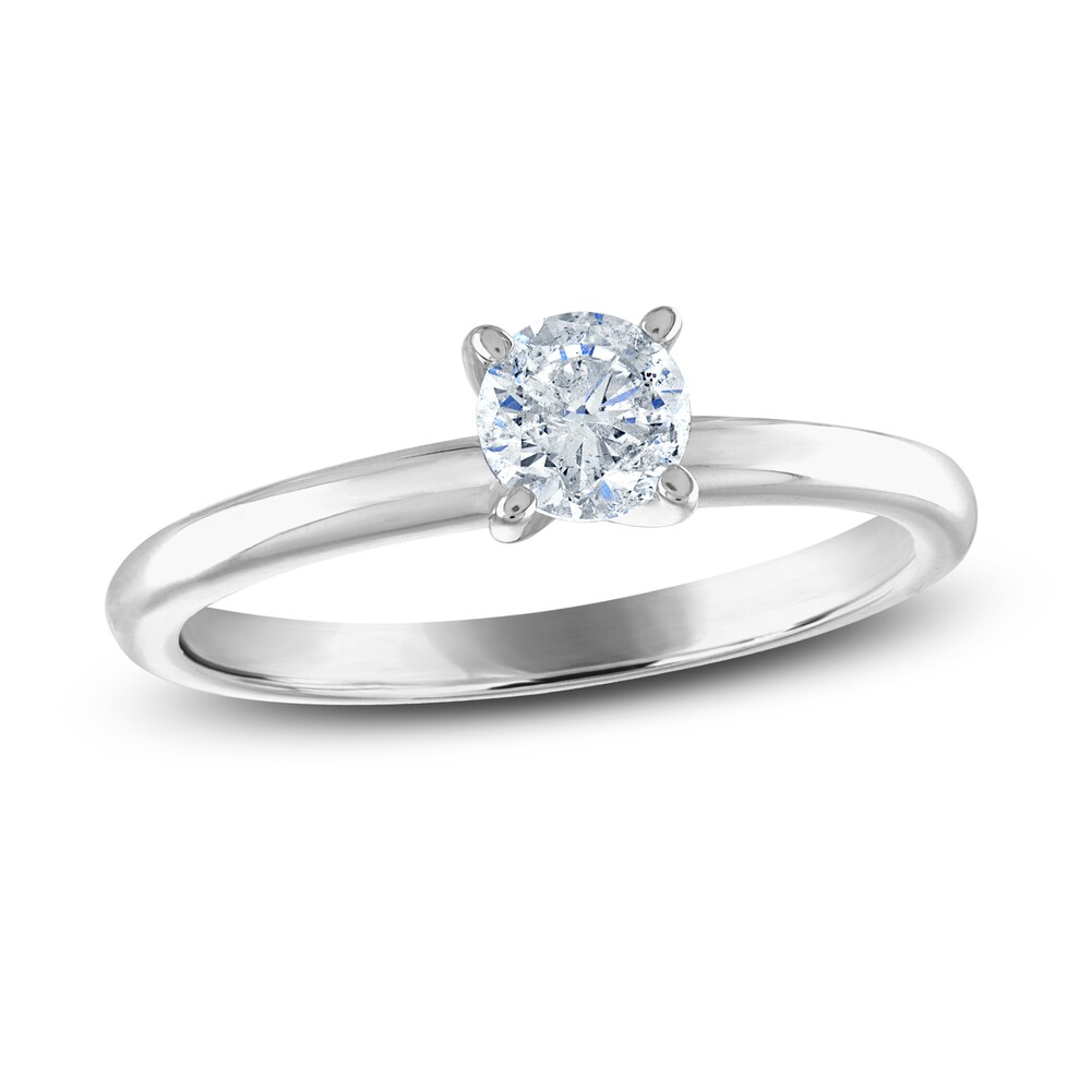 Diamond Solitaire Ring 1/2 ct tw Round 14K White Gold (I2/I) Y3dBeYl0