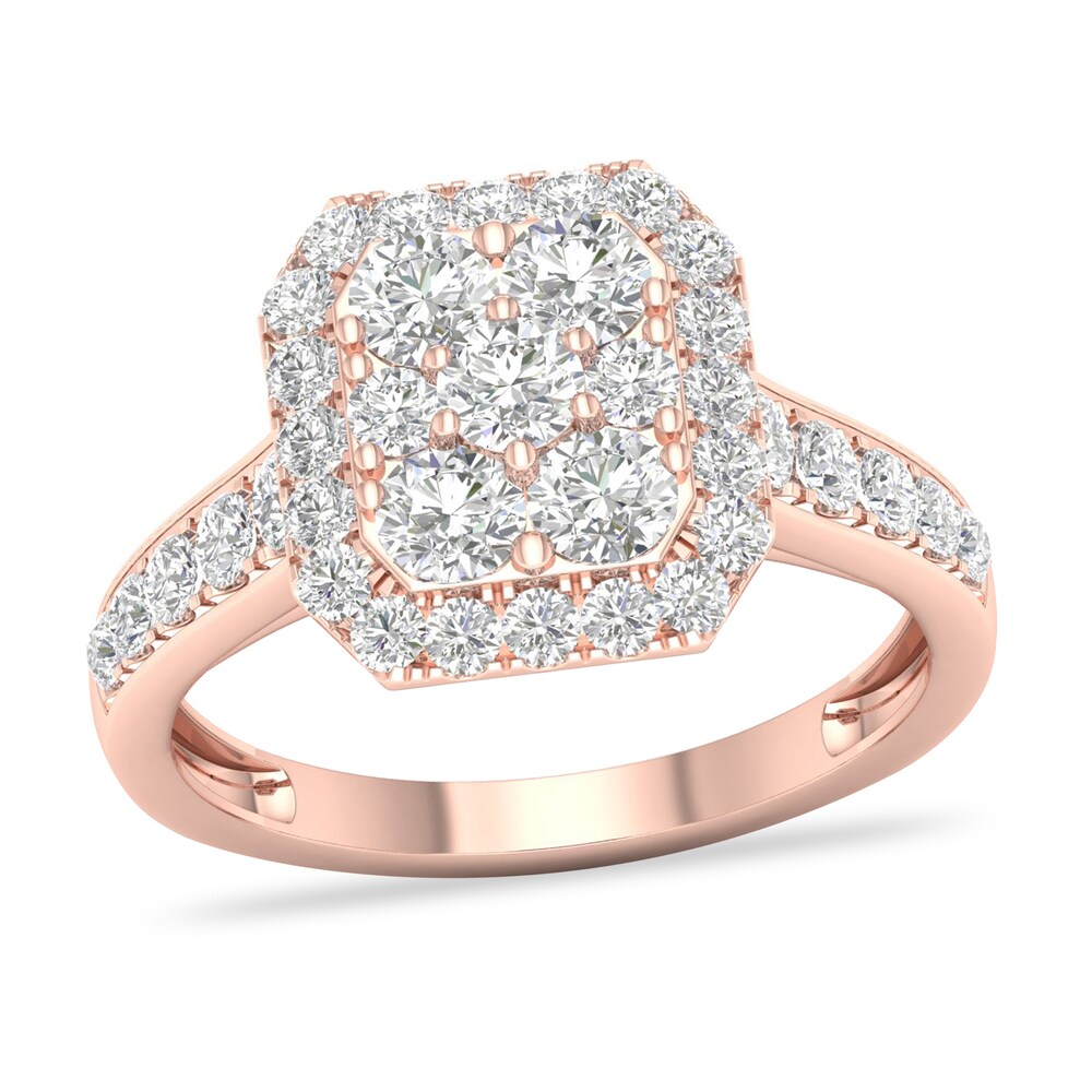 Diamond Ring 1 ct tw Round-cut 14K Rose Gold YBmd6M4W