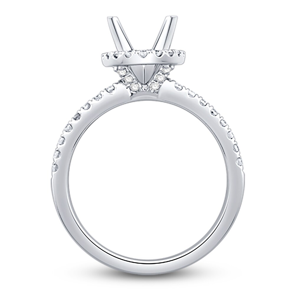 Engagement Ring 3/8 ct tw Oval/Round 14K White Gold YDL9LzVP