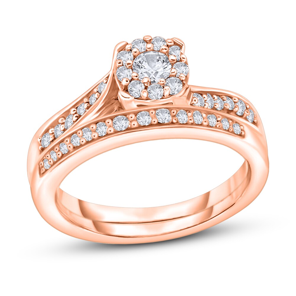 Diamond Bridal Set 3/8 ct tw Round 14K Rose Gold YJQ5JpHJ