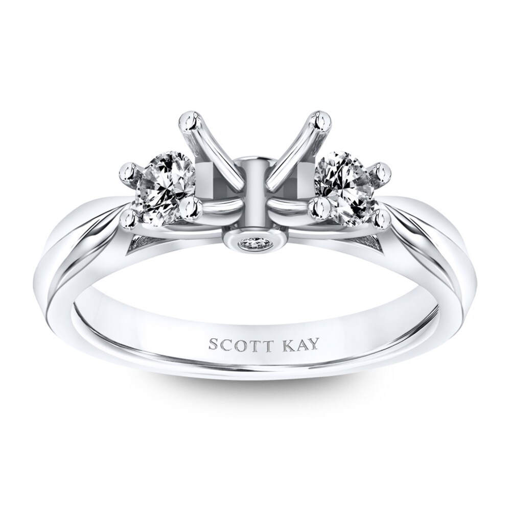 Scott Kay Ring Setting 1/3 ct tw Round-cut 14K White Gold YJgloCLc [YJgloCLc]