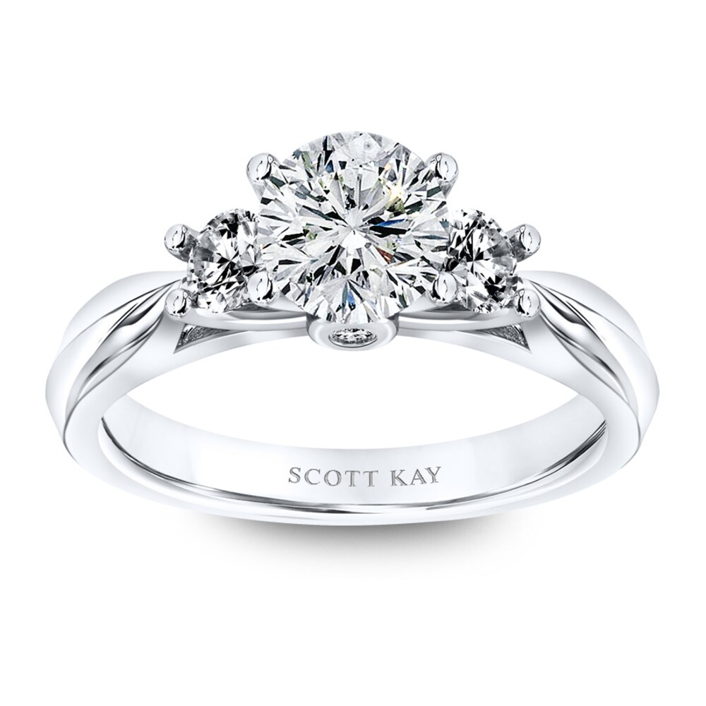 Scott Kay Ring Setting 1/3 ct tw Round-cut 14K White Gold YJgloCLc