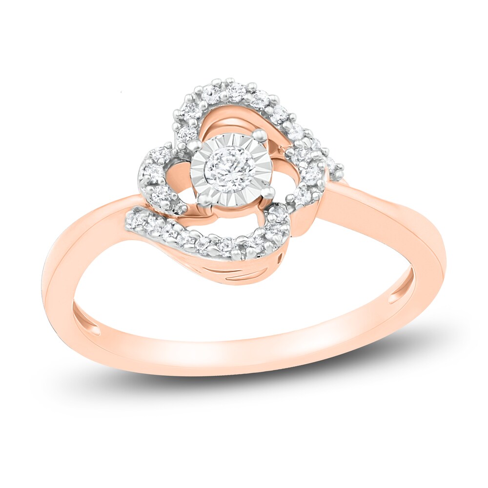 Diamond Promise Ring 1/6 ct tw Round 10K Rose Gold YS4ll2lY