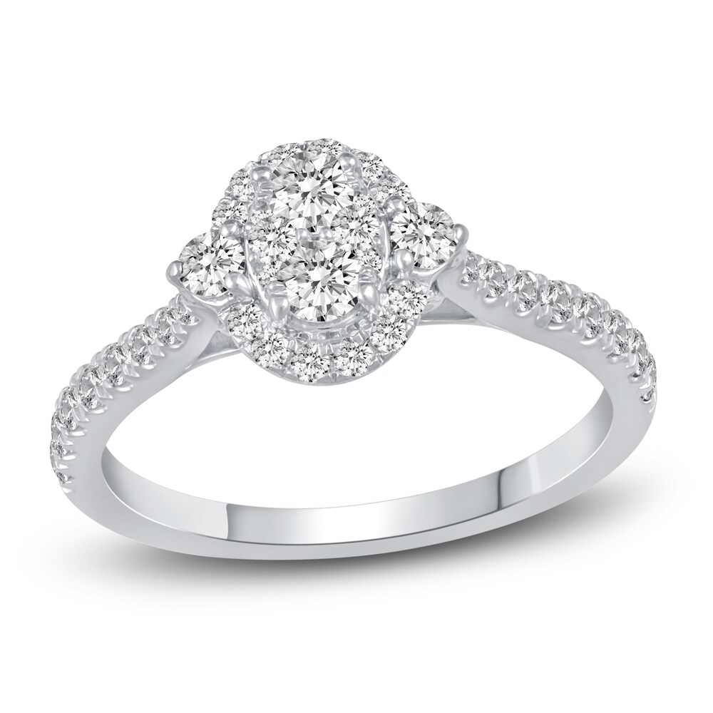 Diamond Engagement Ring 3/4 ct tw Round 14K White Gold YTkSP4AN