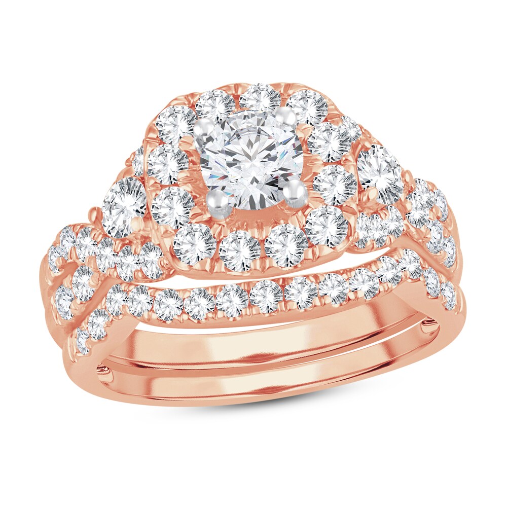 Diamond Bridal Set 2 ct tw Round-cut 14K Rose Gold YWWmIs49