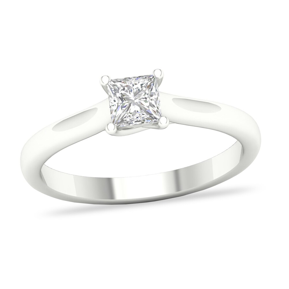 Diamond Solitaire Ring 1/2 ct tw Princess-cut 14K White Gold (SI2/I) YcFj69Yc