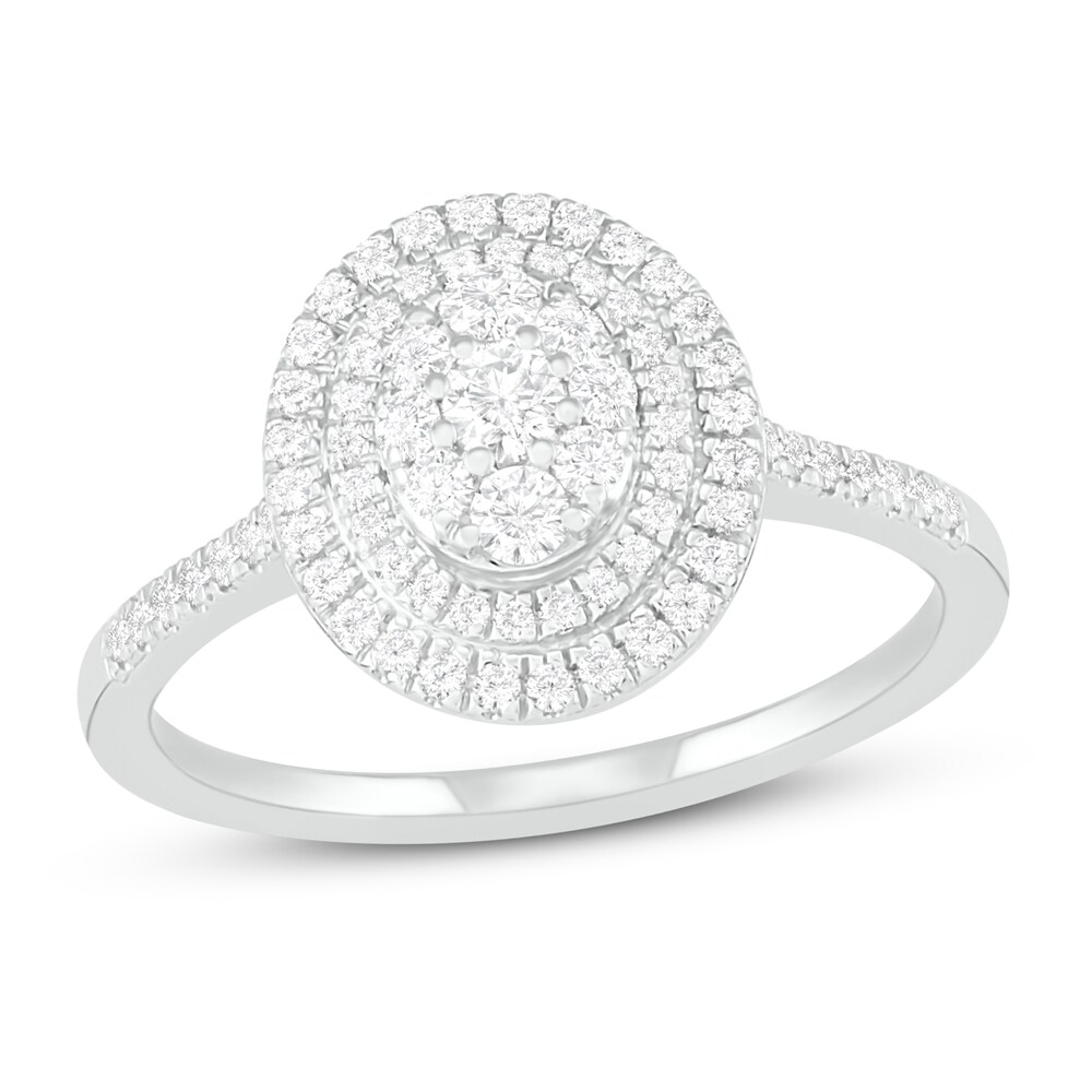 Diamond Engagement Ring 1/2 ct tw Round 14K White Gold YjhvgfpM