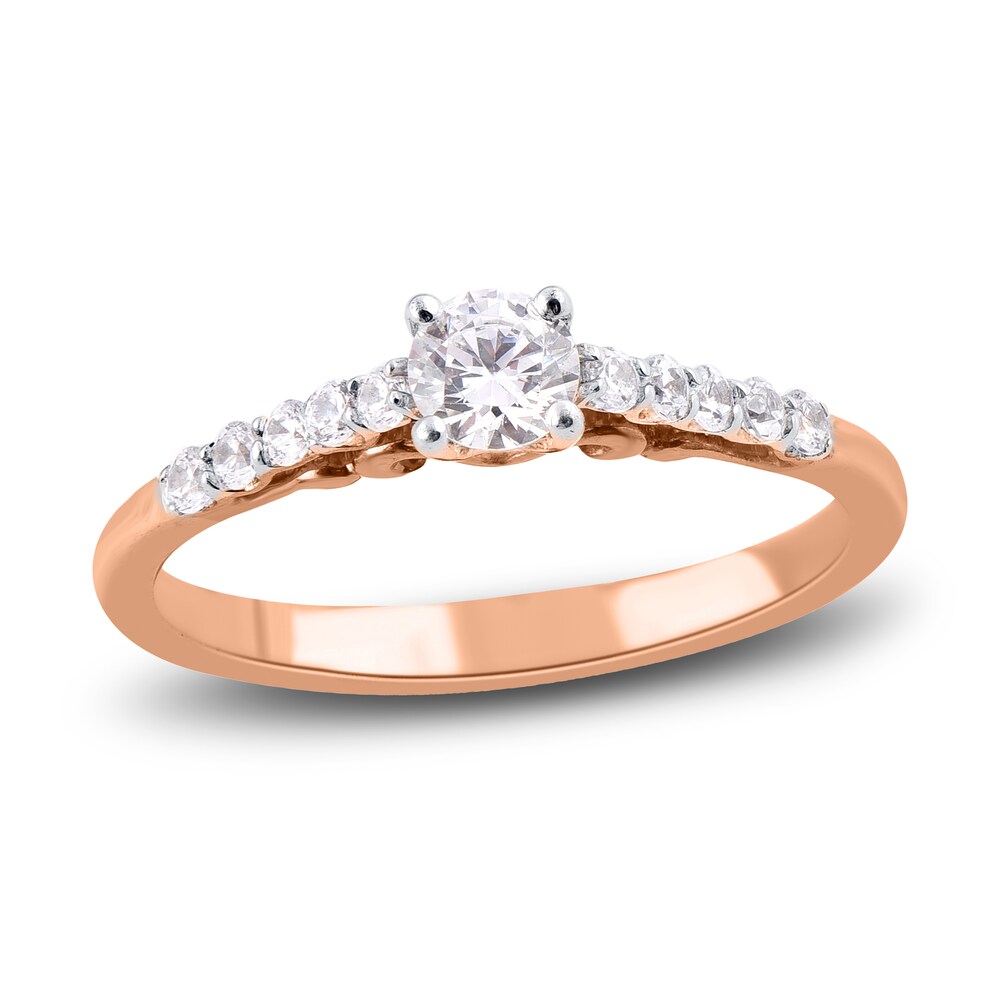 Diamond Engagement Ring 1/2 ct tw Round 14K Rose Gold YqUbB0fv