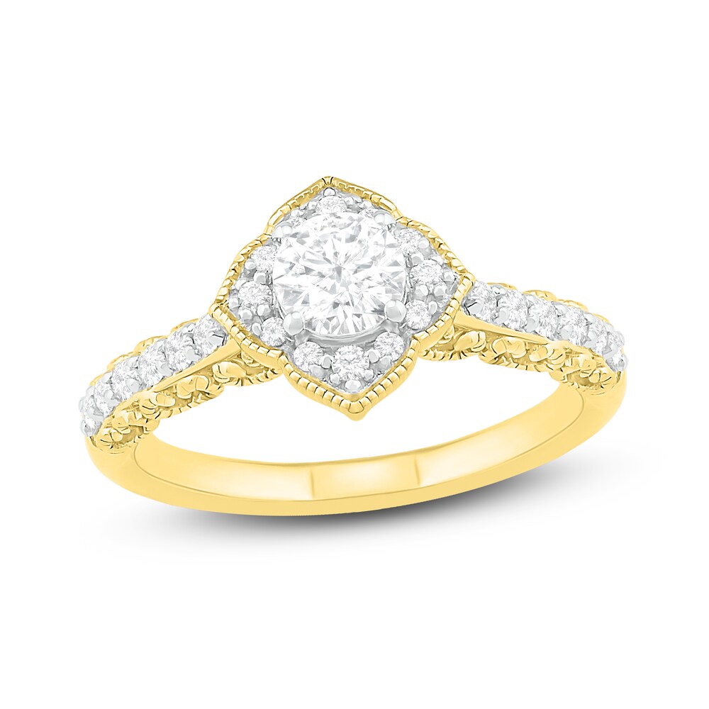 Diamond Engagement Ring 3/4 ct tw Round 14K Yellow Gold Yt7iKaZp