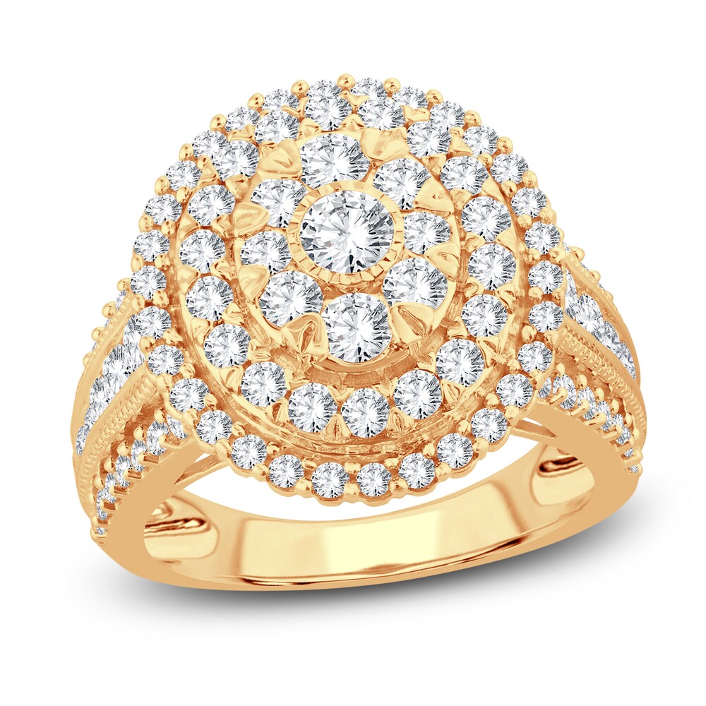 Diamond Ring 2 ct tw Round 14K Yellow Gold YuRtP0qc