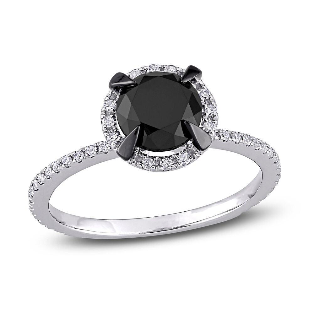 Black Diamond Engagement Ring 2 ct tw 10K White Gold Z5WNJSND