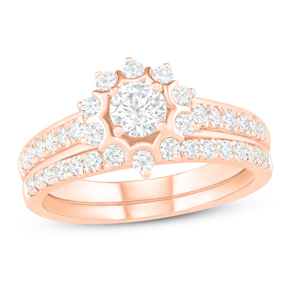 Diamond Bridal Set 3/4 ct tw Round 14K Rose Gold ZKnMxNMQ