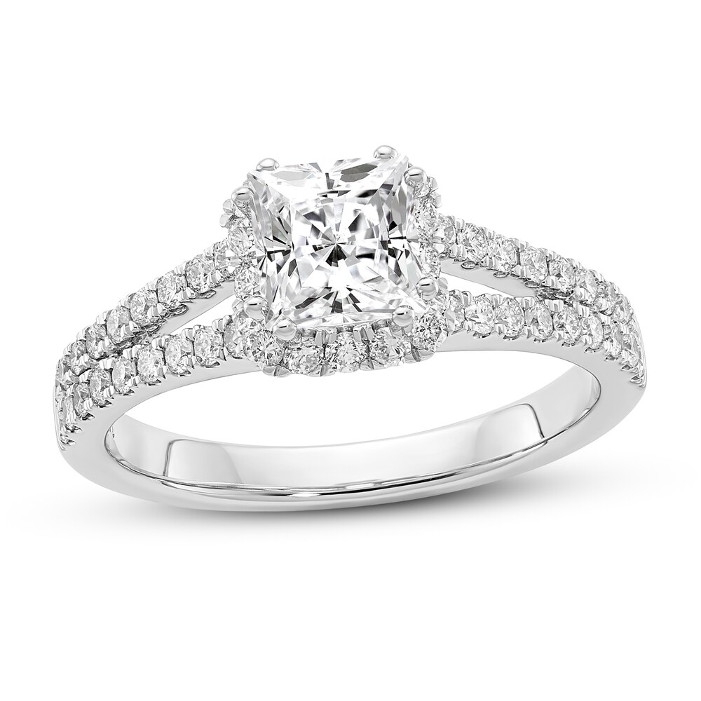 Diamond Engagement Ring 7/8 ct tw Princess/Round 14K White Gold ZNGli2a1
