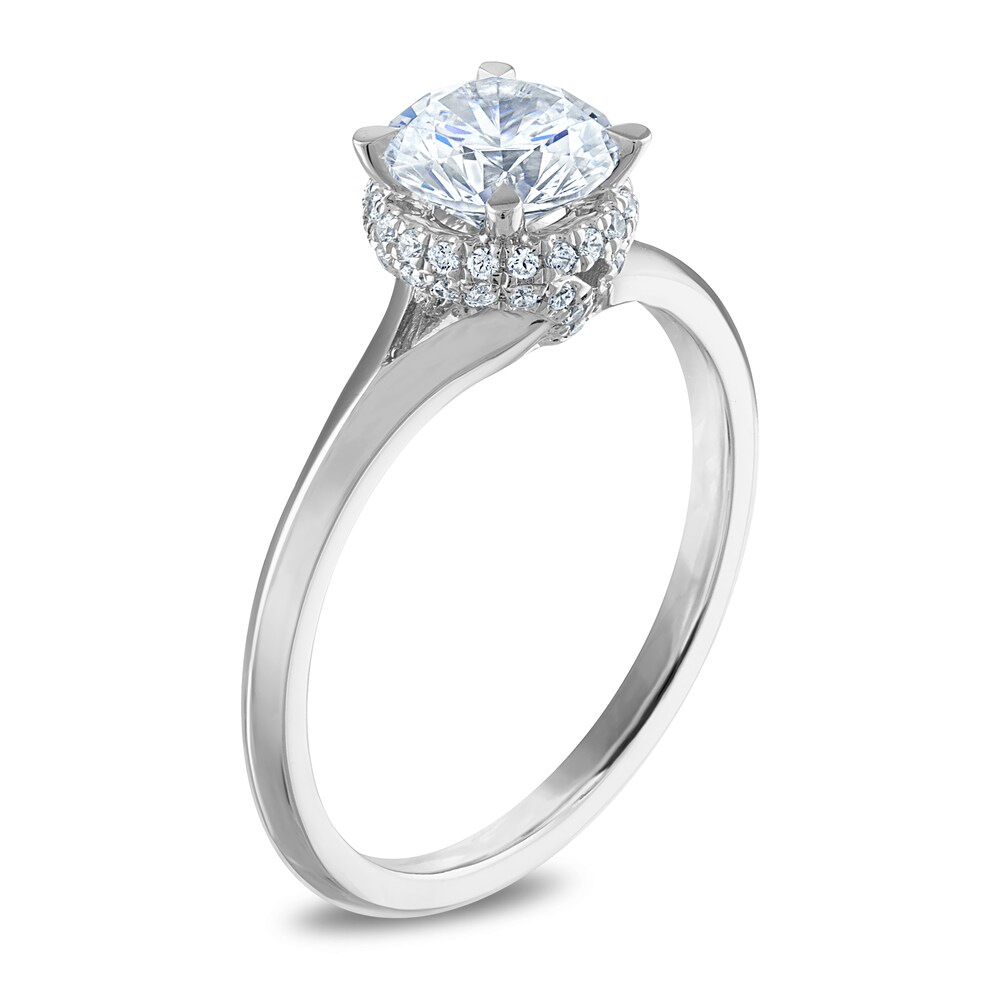 Diamond Engagement Ring 1-1/6 ct tw Round Platinum ZO1LLjtS
