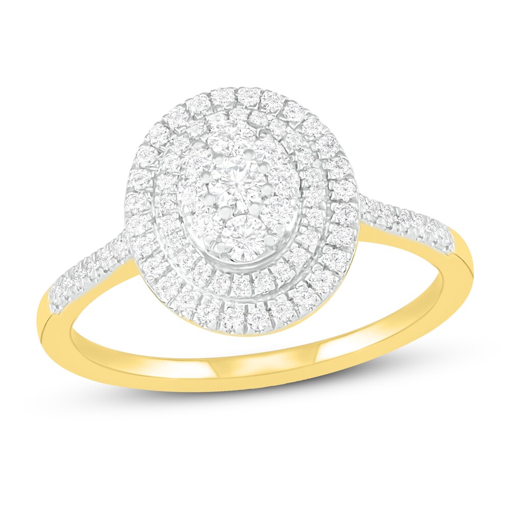 Diamond Engagement Ring 1/2 ct tw Round 14K Yellow Gold ZOICHosH [ZOICHosH]