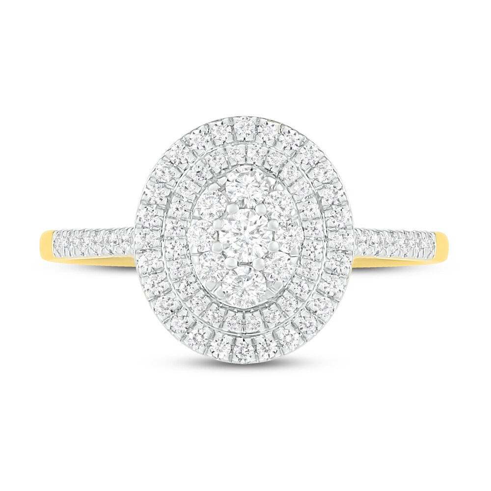 Diamond Engagement Ring 1/2 ct tw Round 14K Yellow Gold ZOICHosH