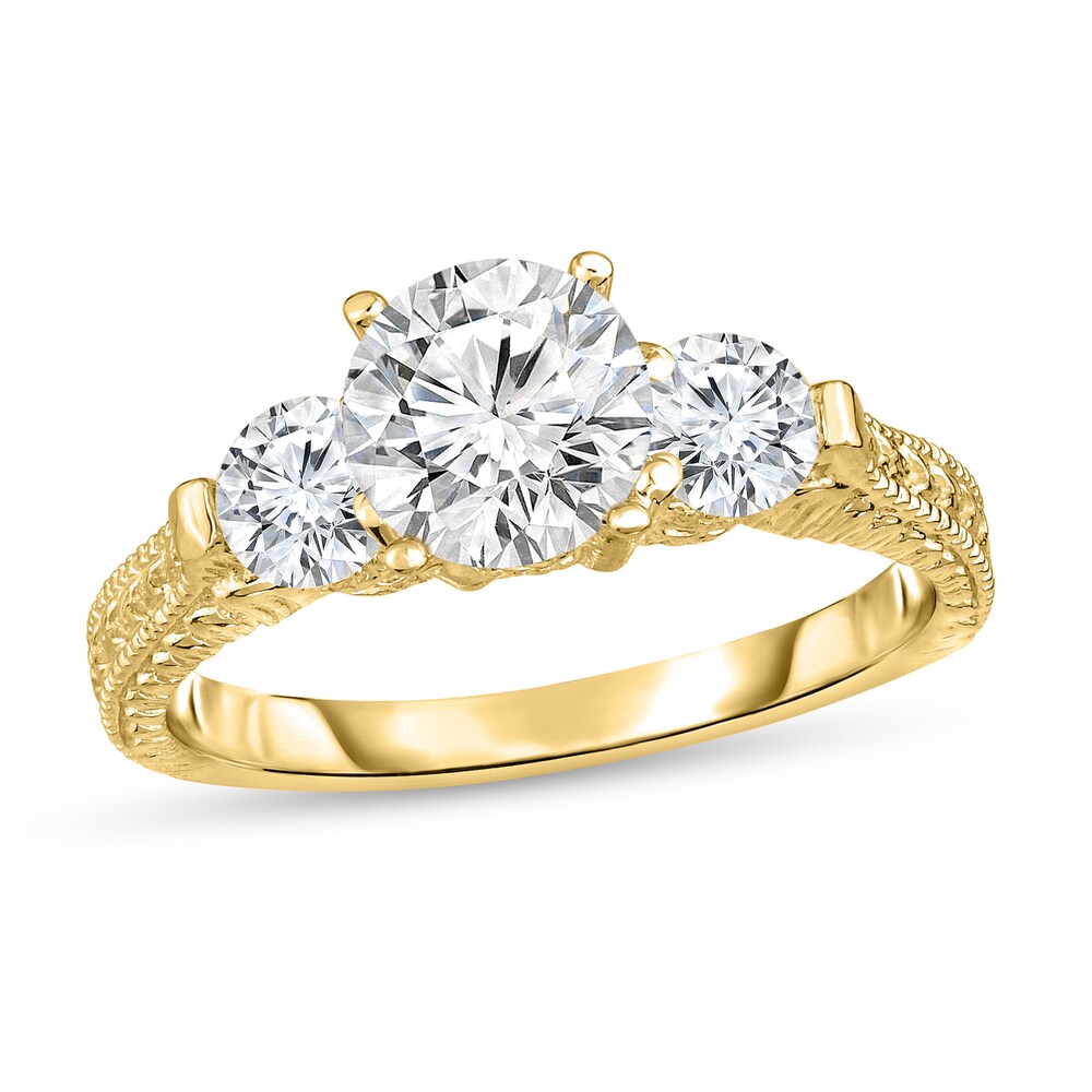 Diamond 3-Stone Ring 1 ct tw Round 14K Yellow Gold ZRftcssx