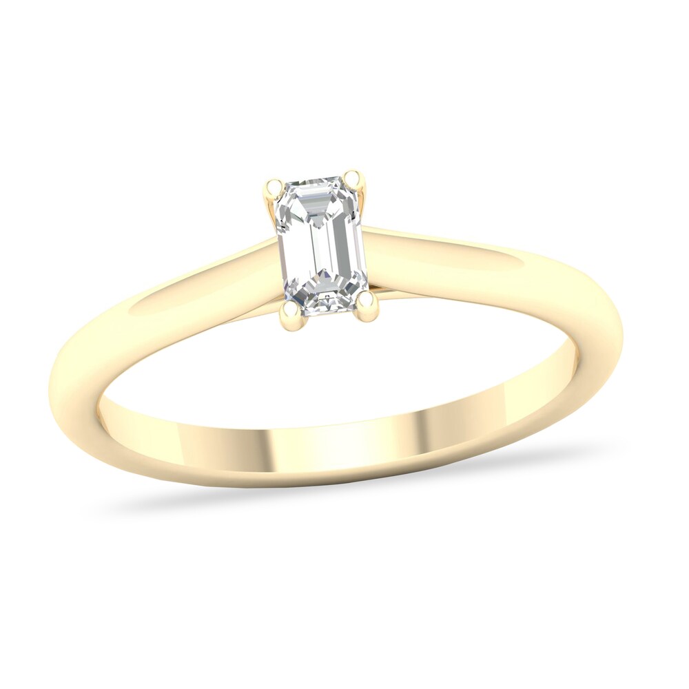 Diamond Solitaire Ring 1/3 ct tw Emerald-cut 14K Yellow Gold (SI2/I) ZtDhGnE9