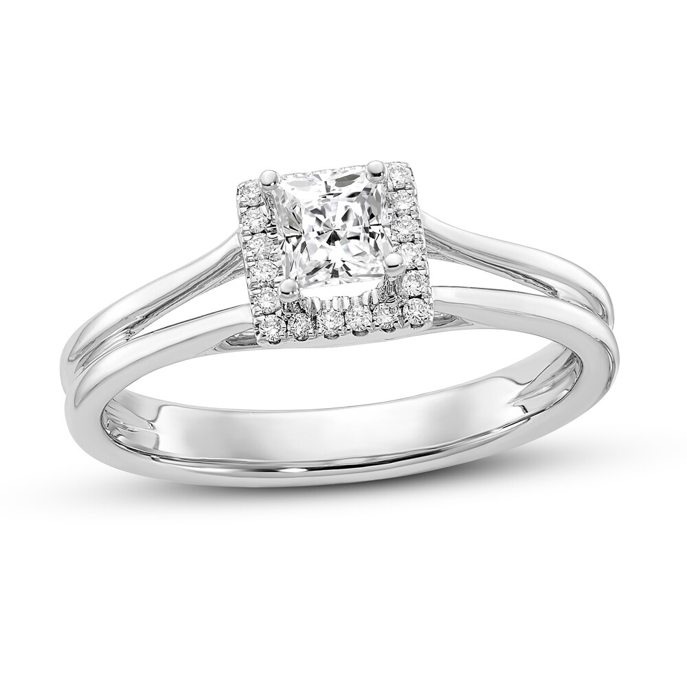 Diamond Solitaire Engagement Ring 1/3 ct tw Princess 14K White Gold ZwschfPs