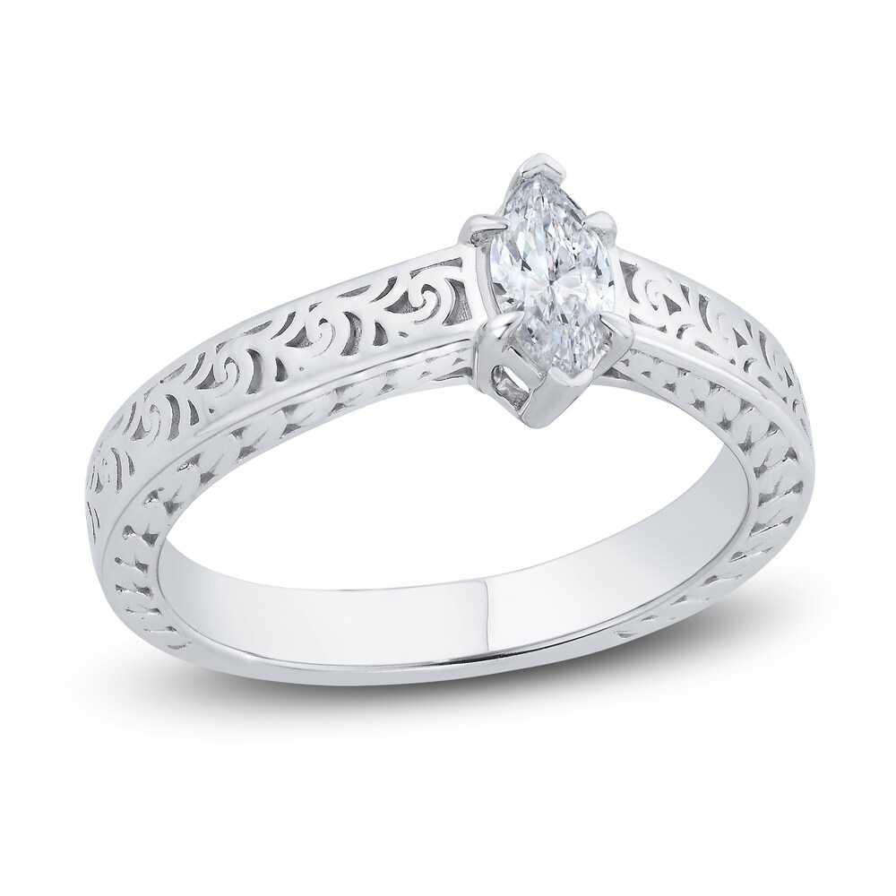 Diamond Engagement Ring 3/8 ct tw Marquise14K White Gold (I1/1) ZyBZQRS7