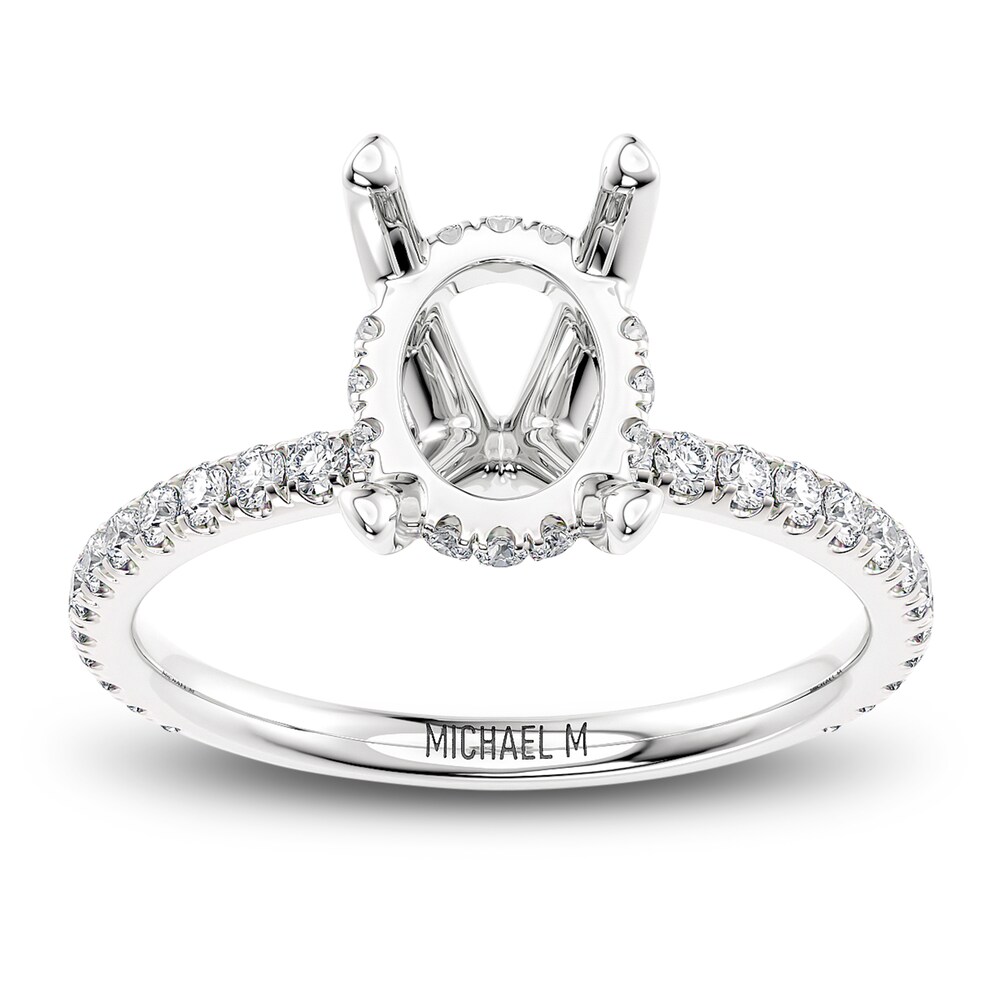 Michael M Diamond Engagement Ring Setting 1/3 ct tw Round 18K White Gold (Center diamond is sold separately) a4FUQH4H