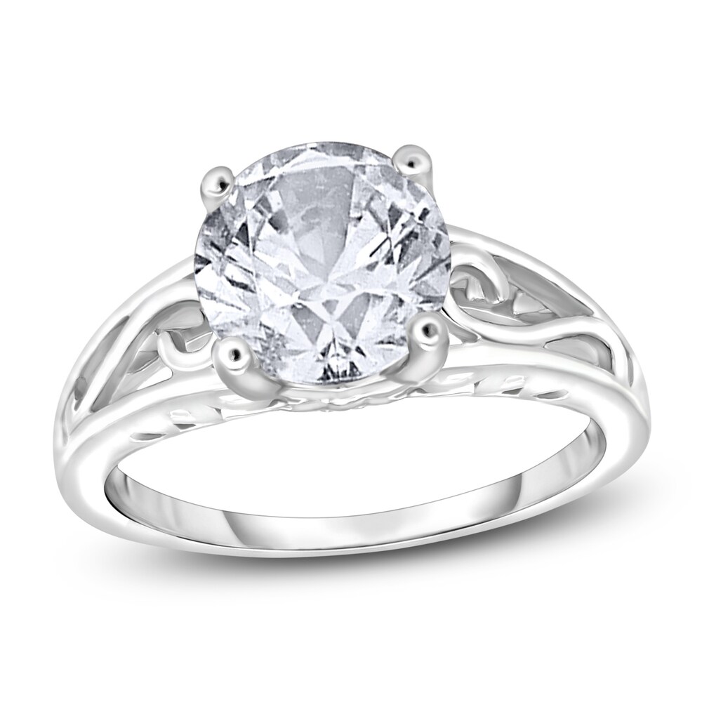 Diamond Solitaire Scroll Engagement Ring 1-1/2 ct tw Round 14K White Gold (I2/I) aABI7Ko8