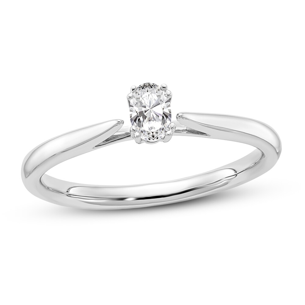 Diamond Solitaire Engagement Ring 1/4 ct tw Oval 14K White Gold (I1/I) aBoJpnDG