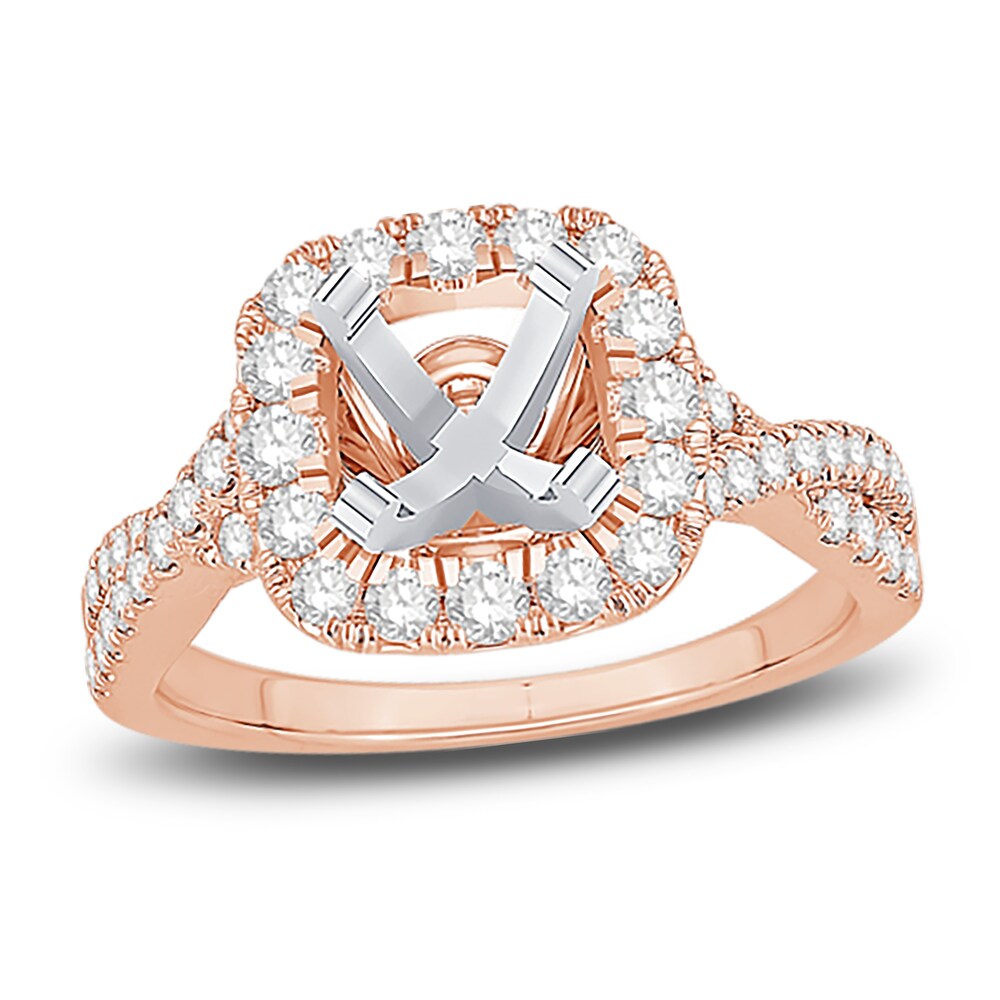 Engagement Ring 3/4 ct tw Round 14K Rose Gold aL9pQ0ib