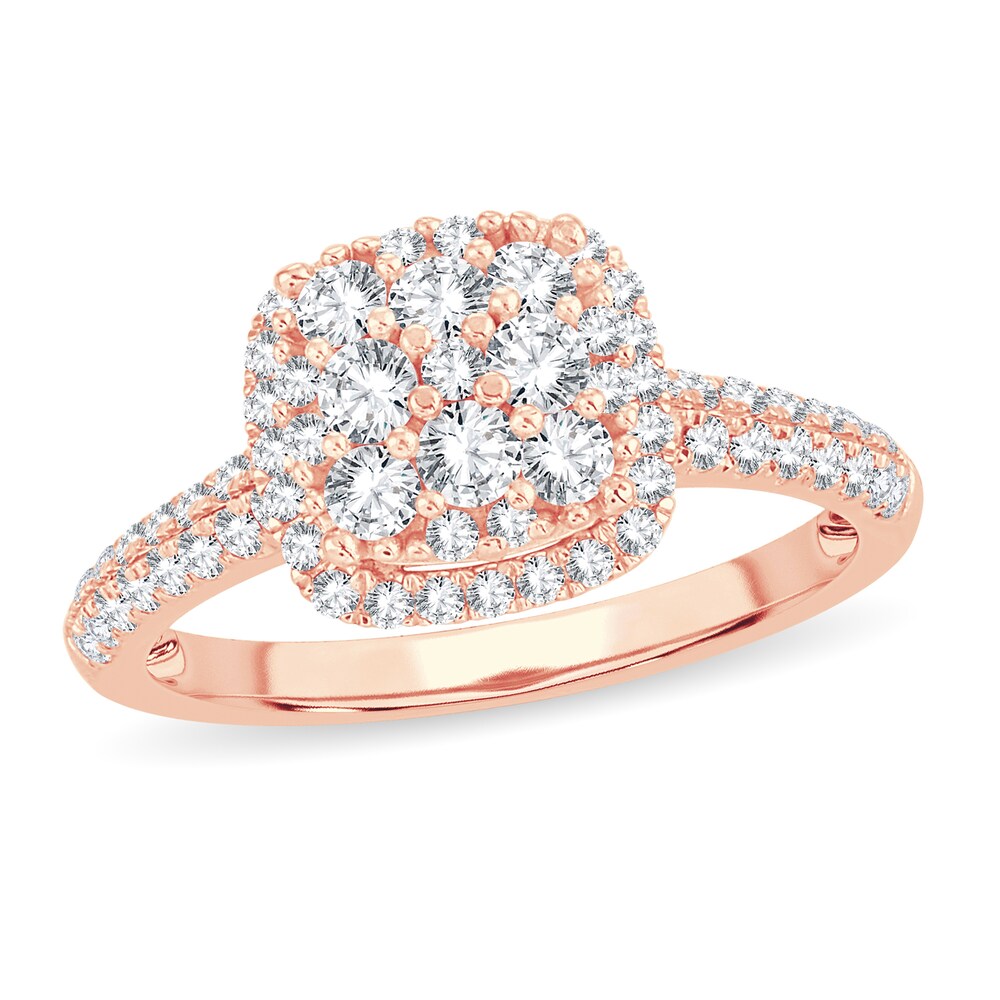 Diamond Ring 7/8 ct tw Round 14K Rose Gold aMoe5PgE