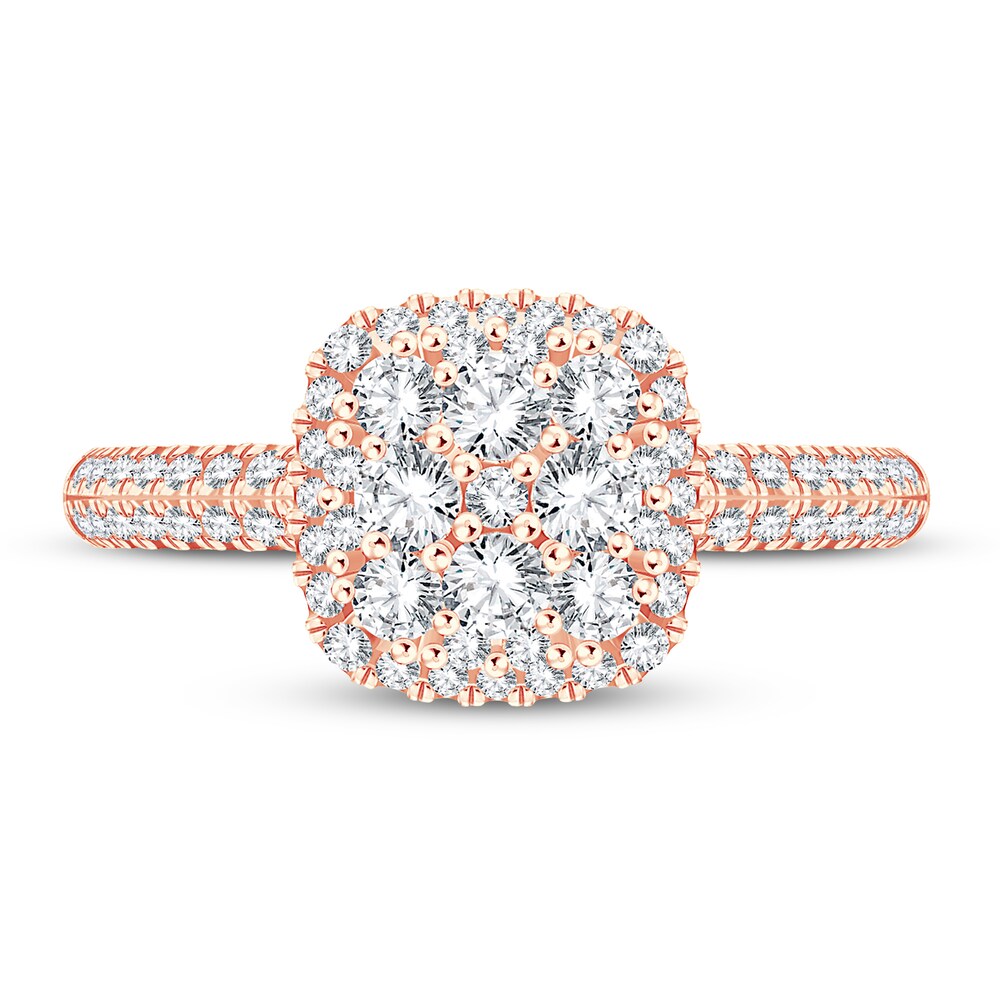 Diamond Ring 7/8 ct tw Round 14K Rose Gold aMoe5PgE