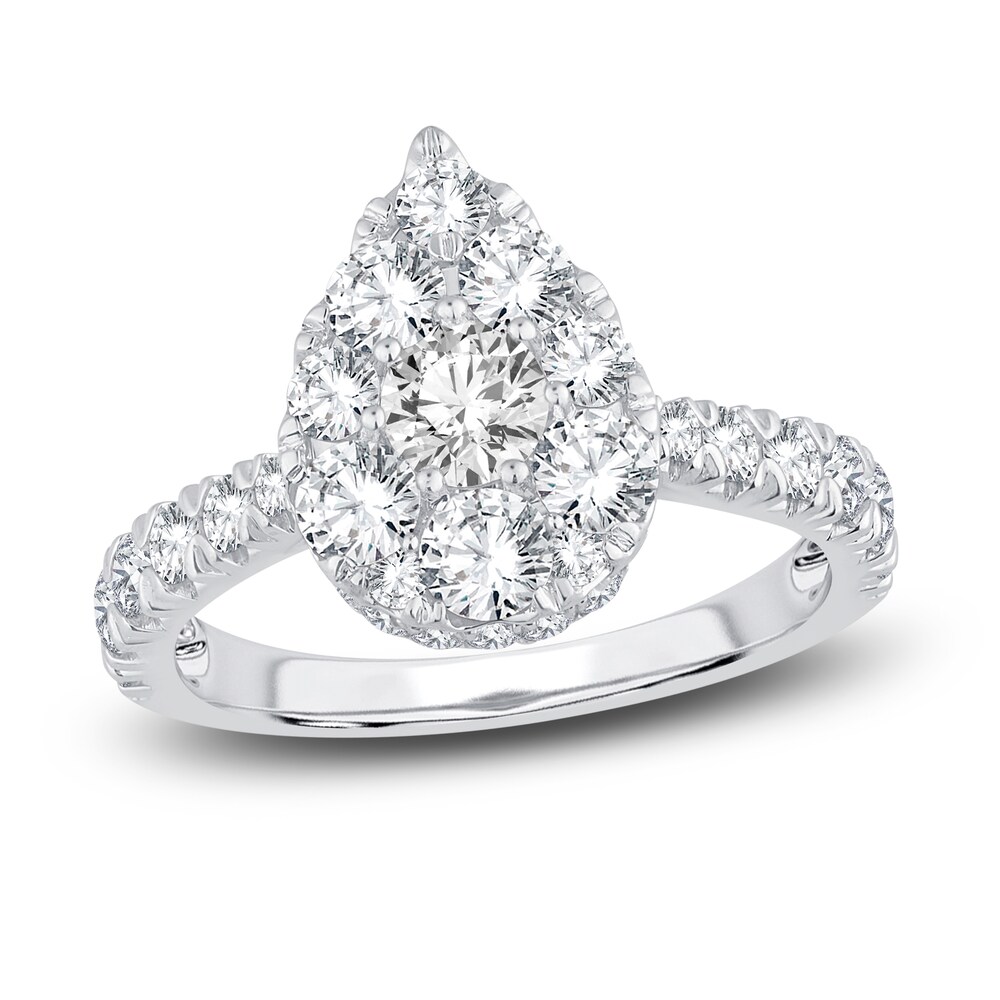 Diamond Engagement Ring 2 ct tw Round 14K White Gold aQgxxJhD
