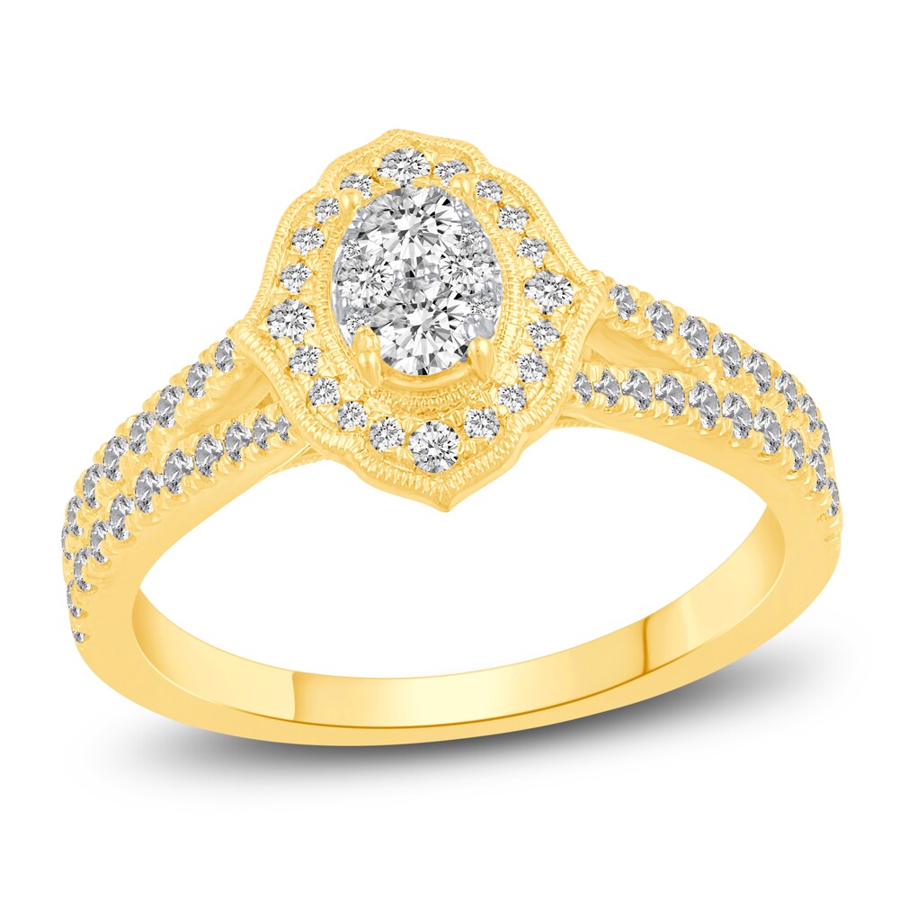 Diamond Engagement Ring 5/8 ct tw Round 14K Yellow Gold aSFBJK0E
