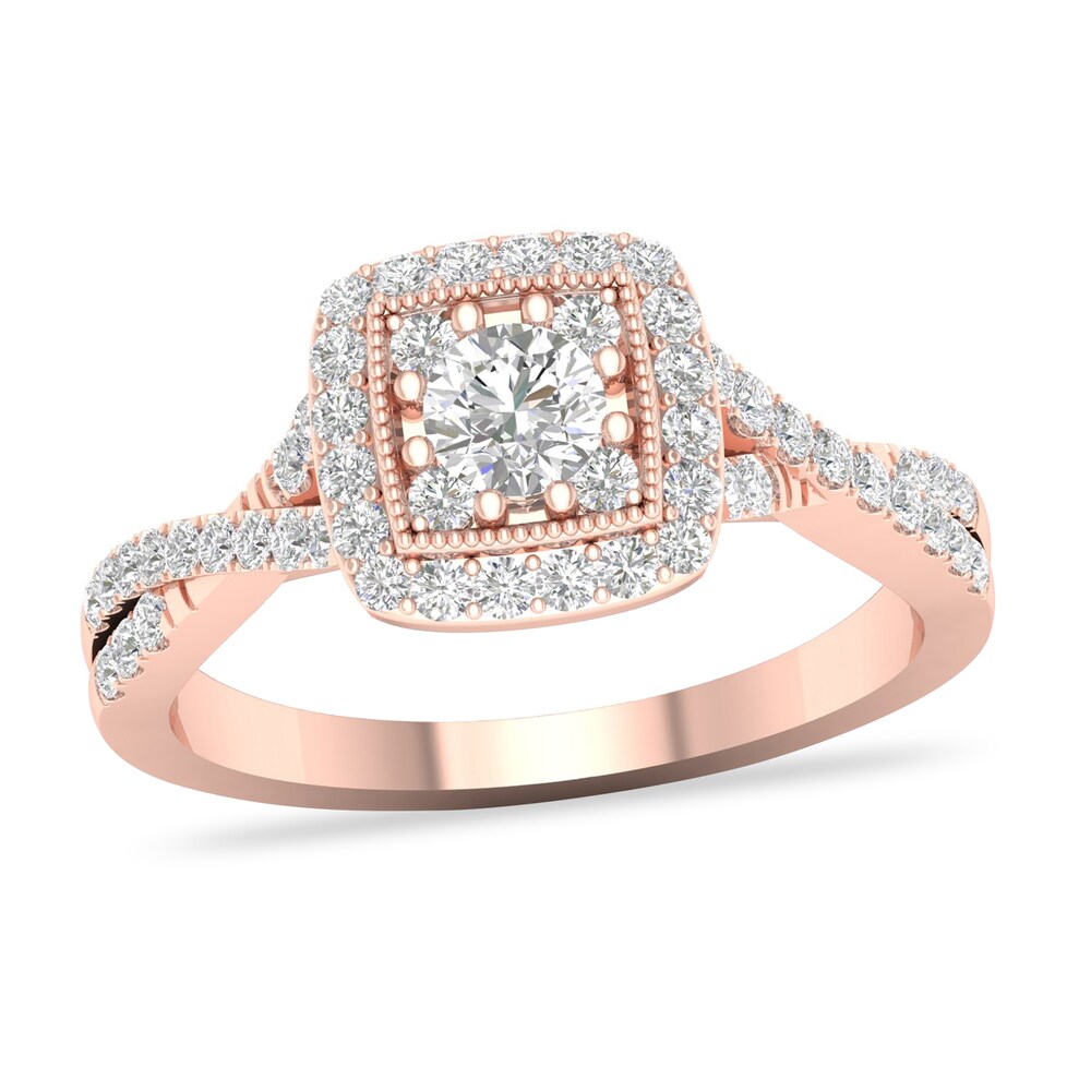 Diamond Ring 3/4 ct tw Round-cut 14K Rose Gold aUwQm8zl