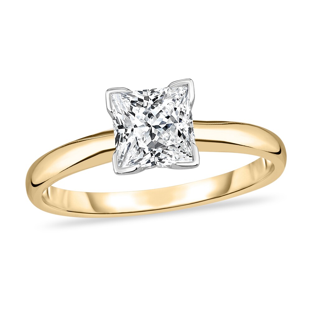 Diamond Solitaire Ring 7/8 ct tw Princess 14K Yellow Gold (I1/I) abHUSSer