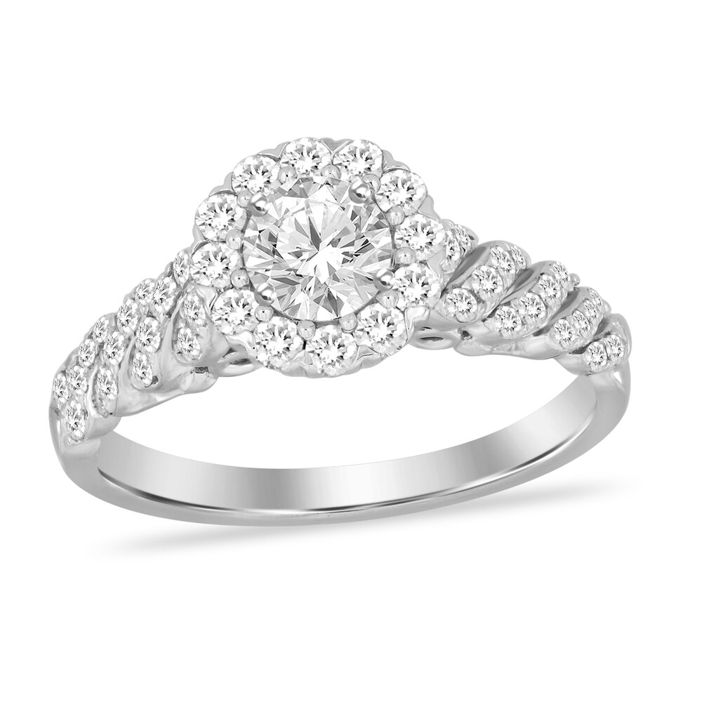 Diamond Engagement Ring 3/4 ct tw Round 14K White Gold abNtP6ih
