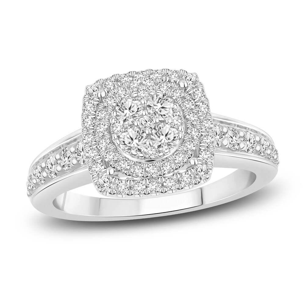 Diamond Engagement Ring 1 ct tw Round 14K White Gold acho8yWZ [acho8yWZ]