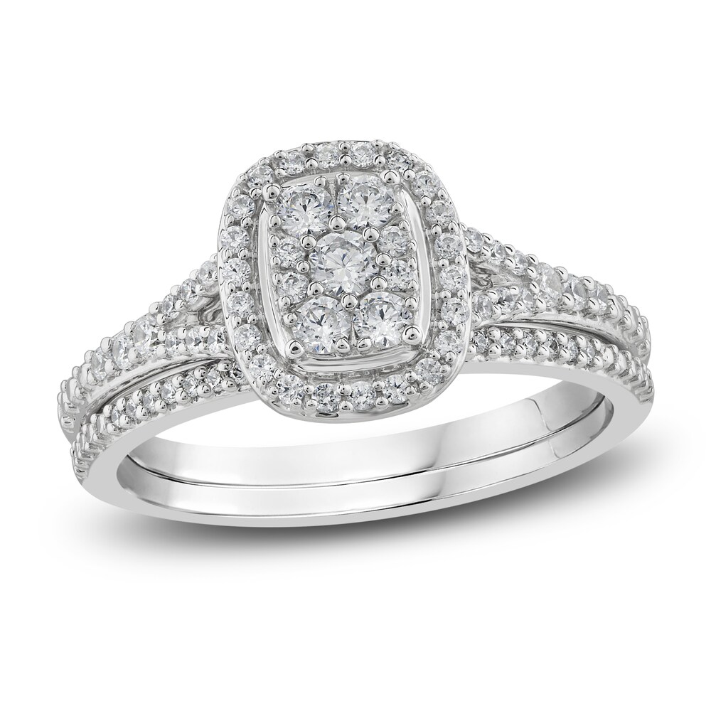 Diamond Bridal Set 1/2 ct tw Round 14K White Gold agkmUjFv