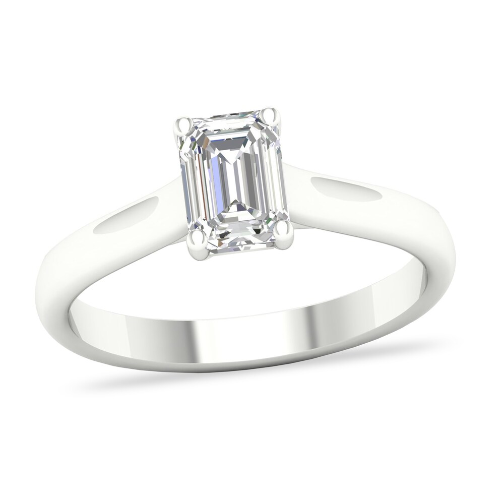 Diamond Solitaire Ring 1 ct tw Emerald-cut 14K White Gold (SI2/I) aiQhjpjT