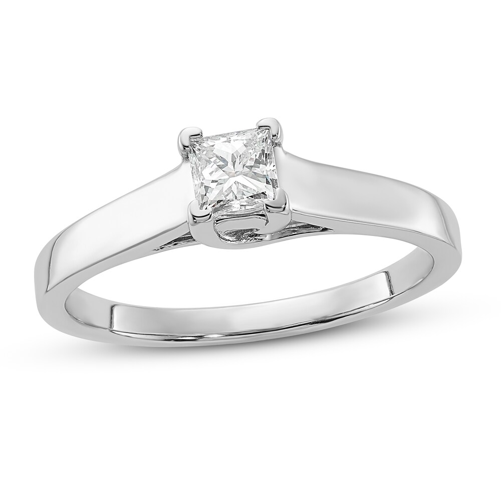Diamond Solitaire Engagement Ring 1/3 ct tw Princess 14K White Gold (I1/I) alh8viL2