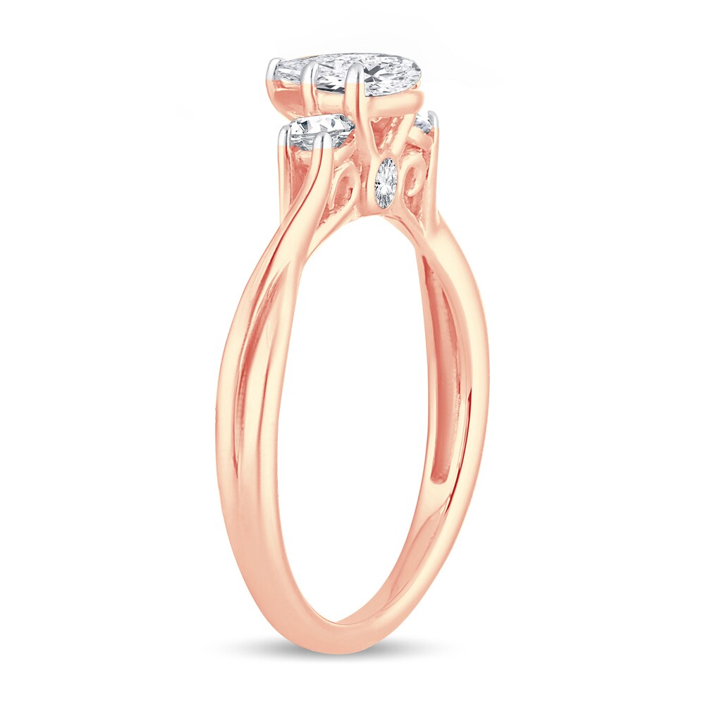 Diamond Ring 3/4 ct tw Pear-shaped 14K Rose Gold apSIMWiS